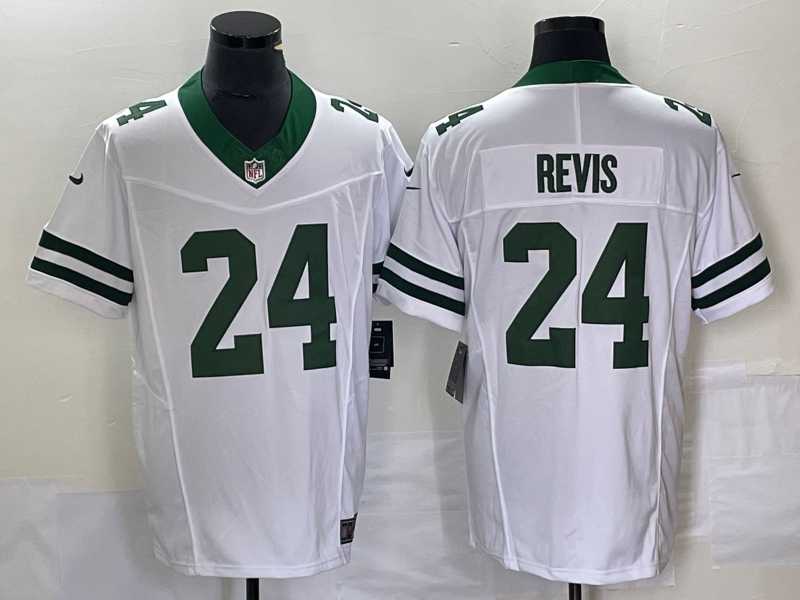 Men%27s New York Jets #24 Darrelle Revis White 2023 F.U.S.E. Vapor Limited Throwback Stitched Football Jersey->new york jets->NFL Jersey